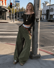 Washed Curved Loose Slouchy Floor-length Jeans
