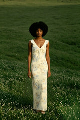Ruffle Backless Maxi Dress