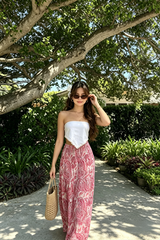 Boho Print A-Line Maxi Skirt