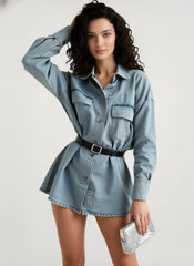 Vintage Distressed Denim Blouse