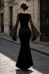 Flare Sleeve Lace Gothic Dress
