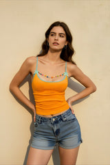 Beaded Bow Basic Cami Top