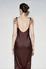 Satin Cami Backless Silk Dress
