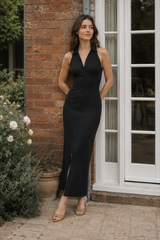 Sleeveless V-Neck Split Midi Dress