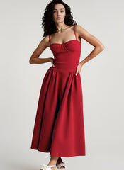 Elegant Vintage Cami Bodycon Midi Dress