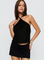 Dashae Fluffy Arrowneck Top