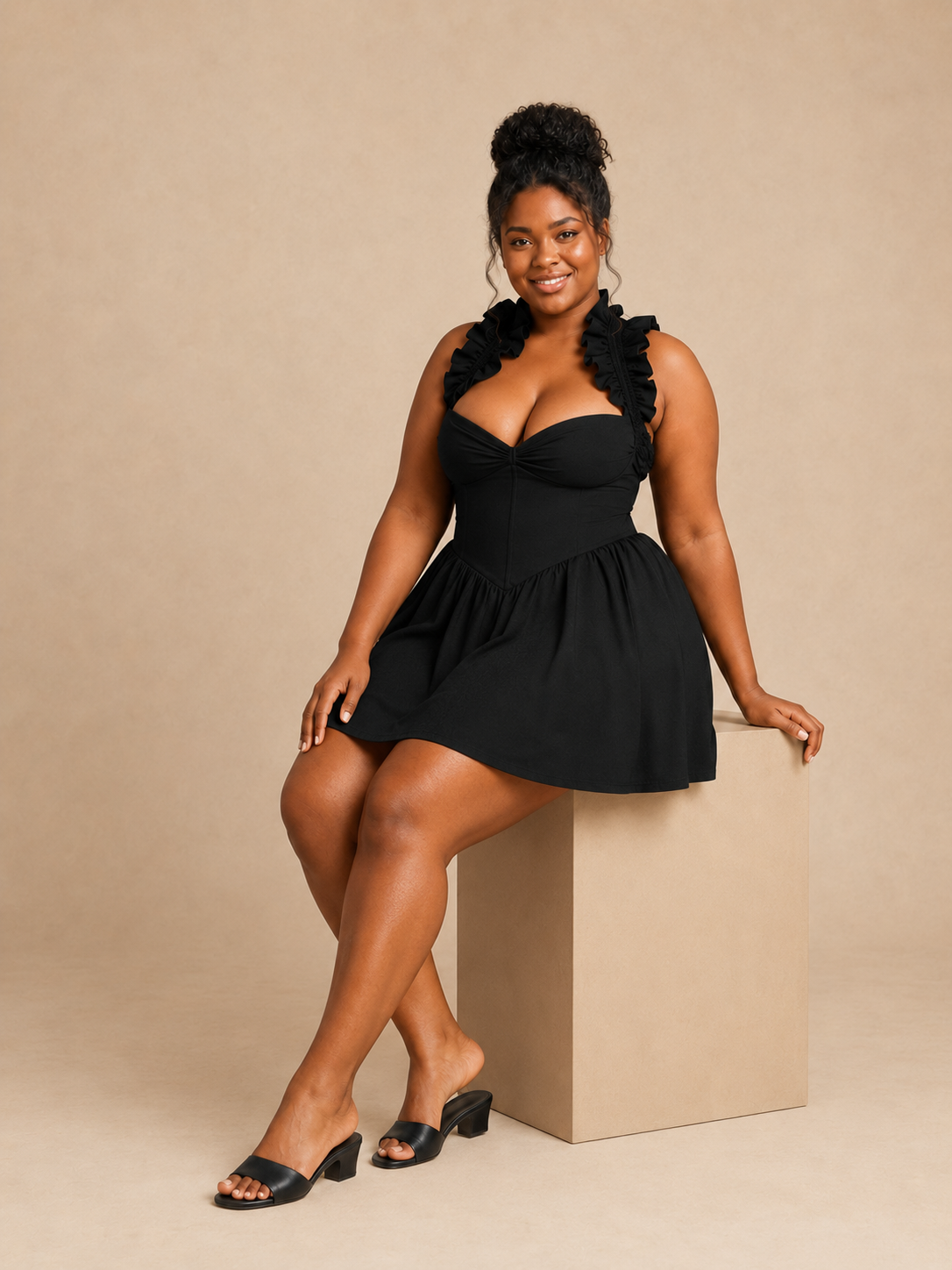 Solid Color Halter Bodycon Cocktail Dress