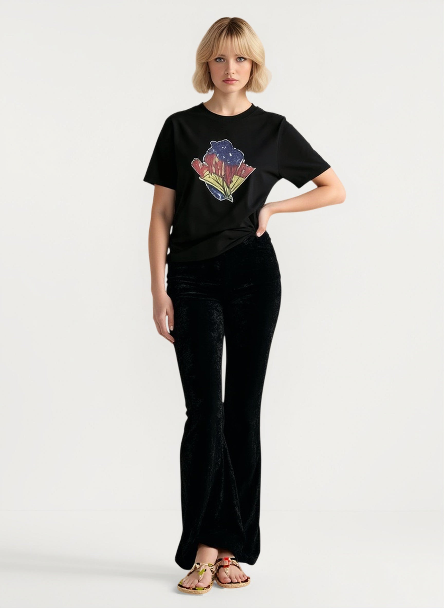 High Waist Velvet Wide Leg Velour Flare Pants