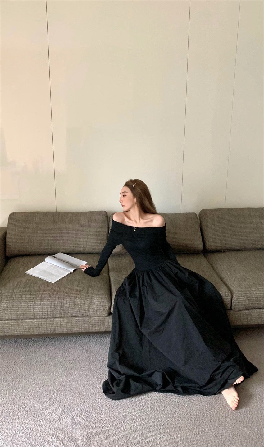 Off Shoulder Criss Cross Long Dress