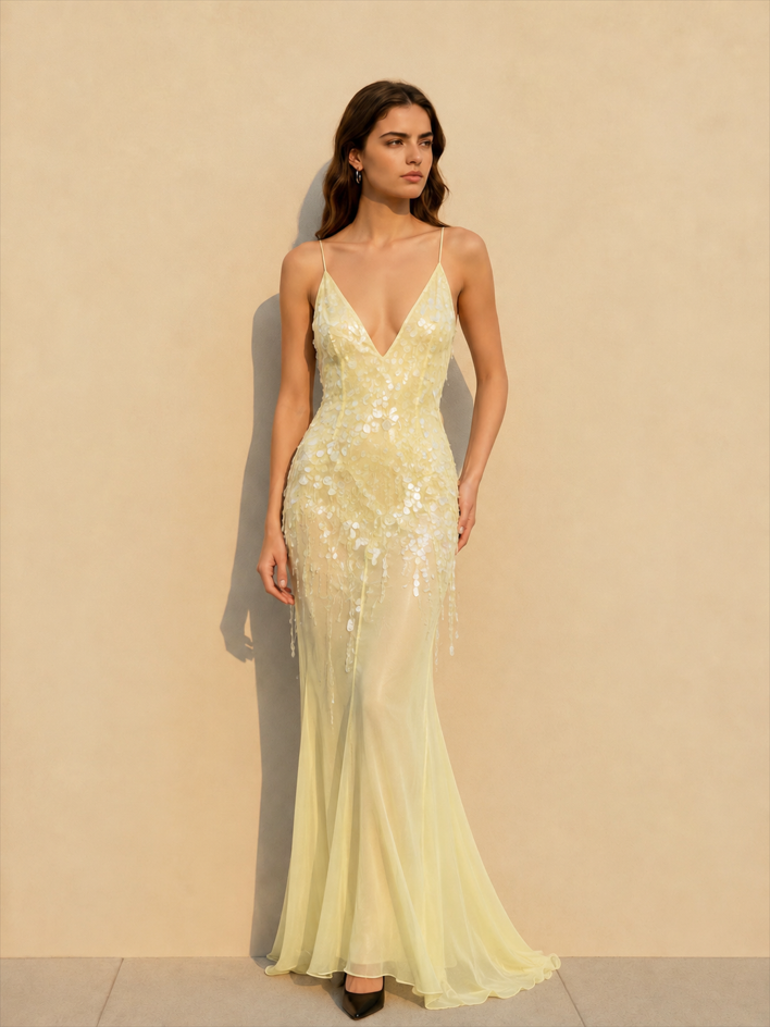 Satin Backless Tie Party Dress