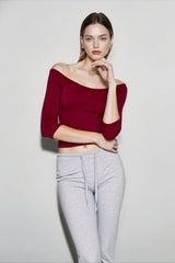 Deep U Neck Fitted T-shirts