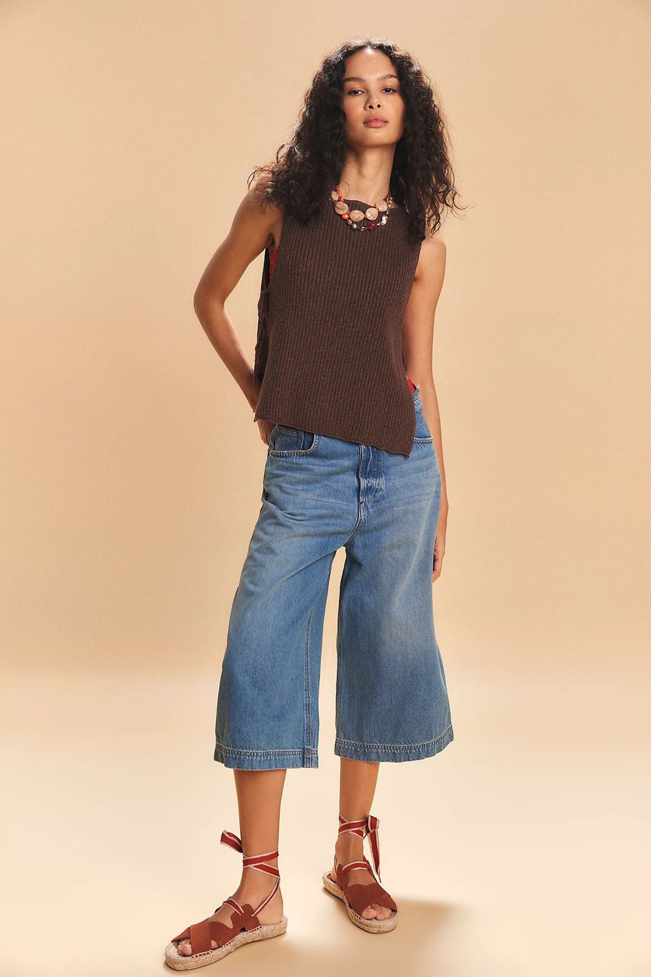Knit Top With Side Tie Detail