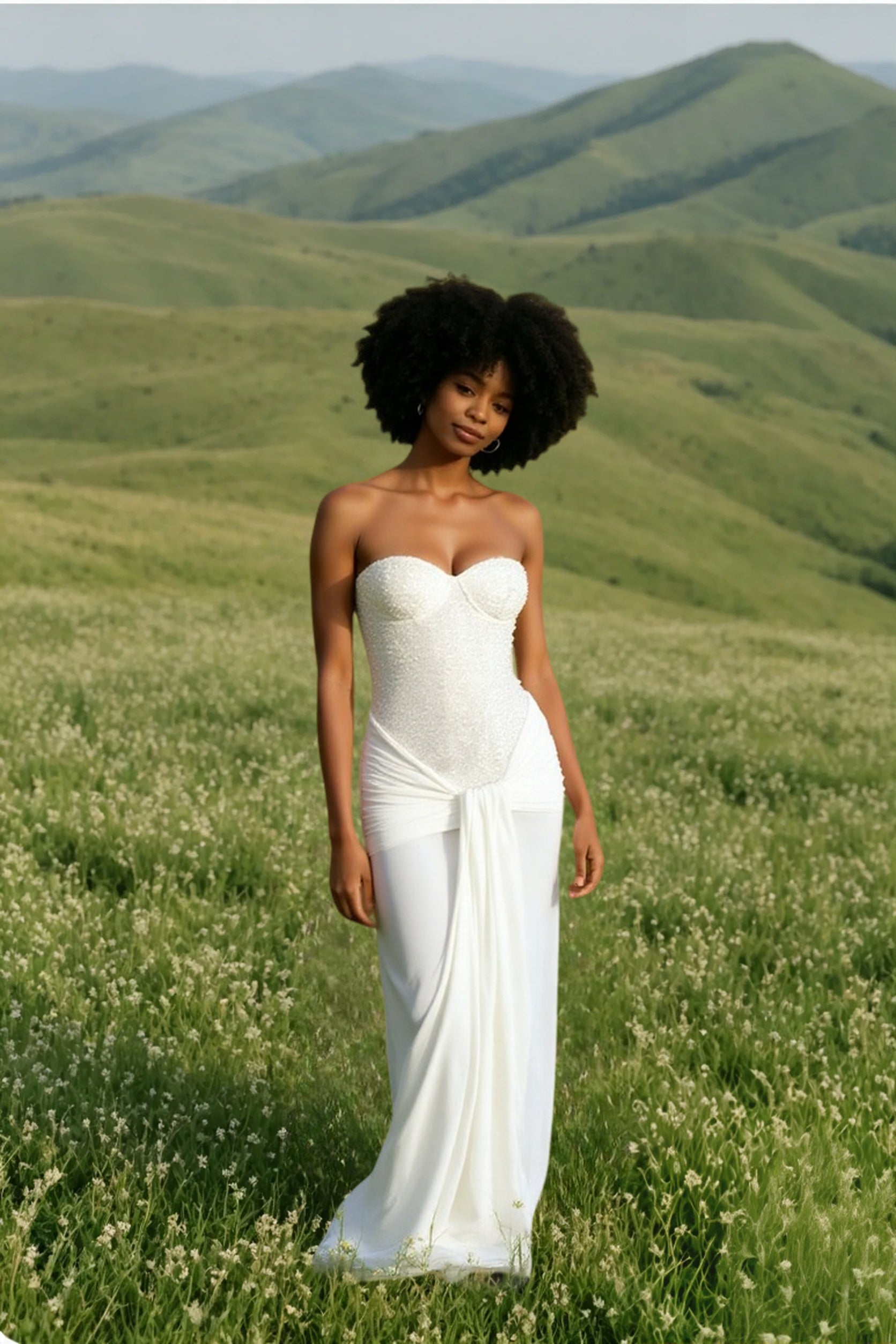 Strapless Rhinestone High Waist Bodycon Dress