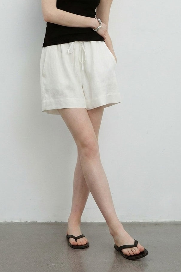 Linen Drawstring Relaxed Shorts Pants