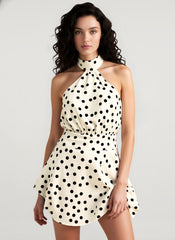 Backless A-Line High-Waist Strappy Mini Dress