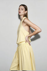 Halter Backless Tie Waist Pants Vacation Set