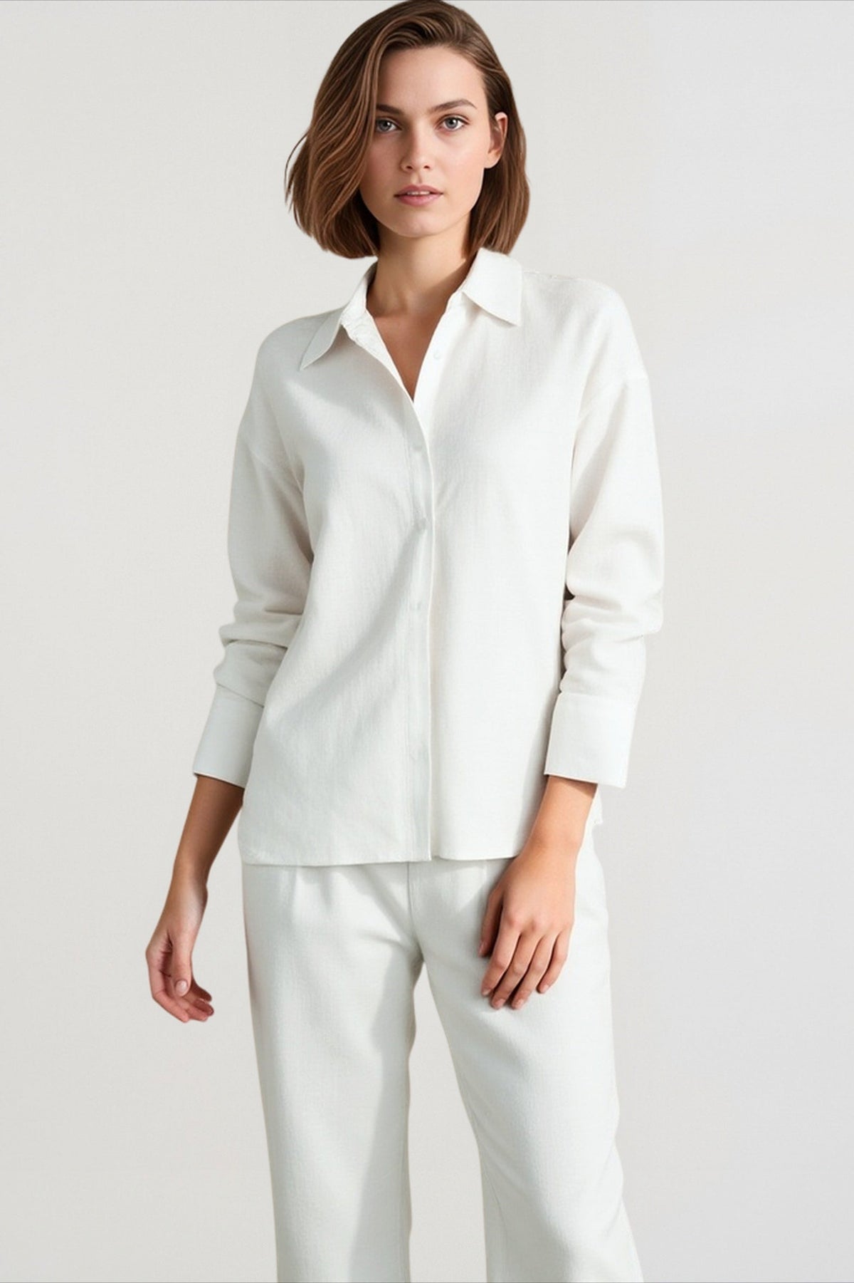 Linen Lightweight Button Down Blouse