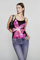 Sexy Backless Print Cami Top