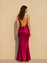 Satin Cami Backless Sexy Slim Fit Prom Dress