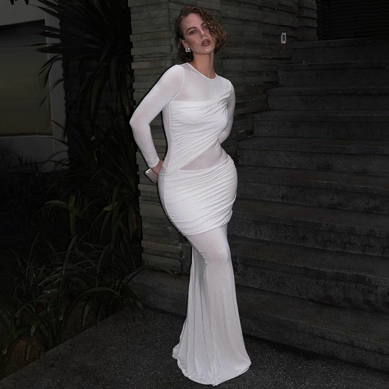 Velvet Long Sleeve Maxi Dress