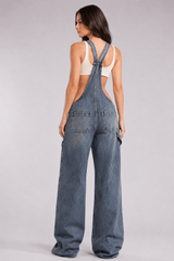 Low Rise Wide Leg Overall Jeans