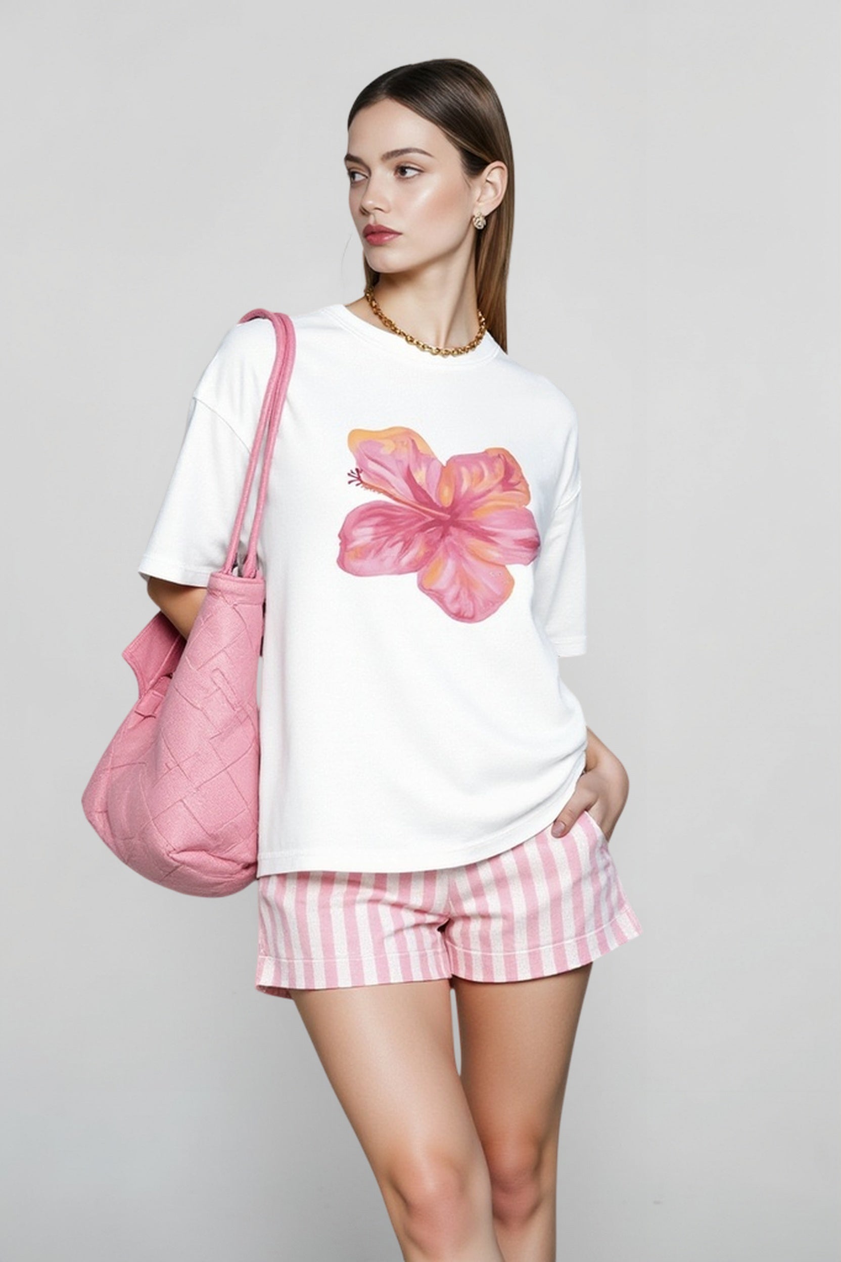 Oversized Graphic Flower T-shirts