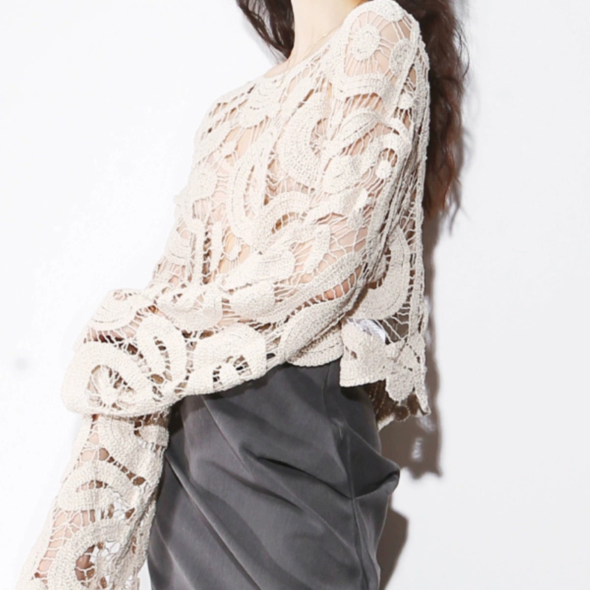 Island Mood Crochet Cover Up Top