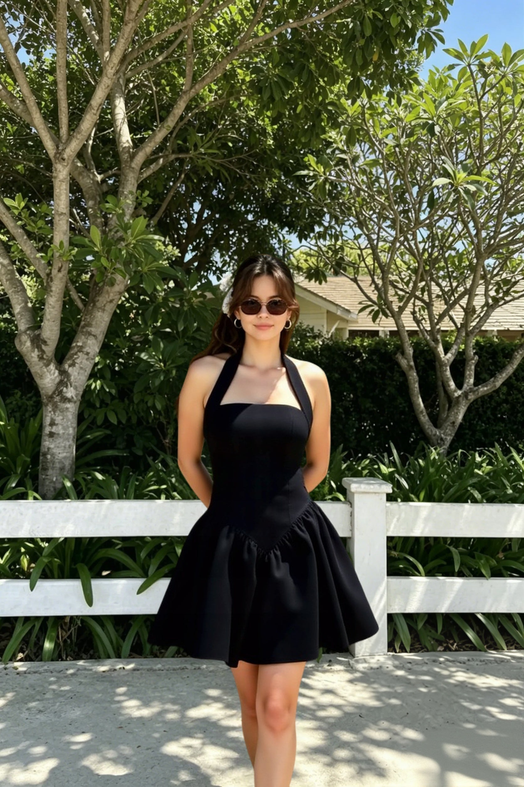 Low-Back Ruffle Mini Party Dress