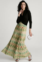 Boho Print Draped Vacation Skirt