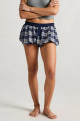 Y2K Plaid Faux Button Skirt with Built-in Shorts Skirt