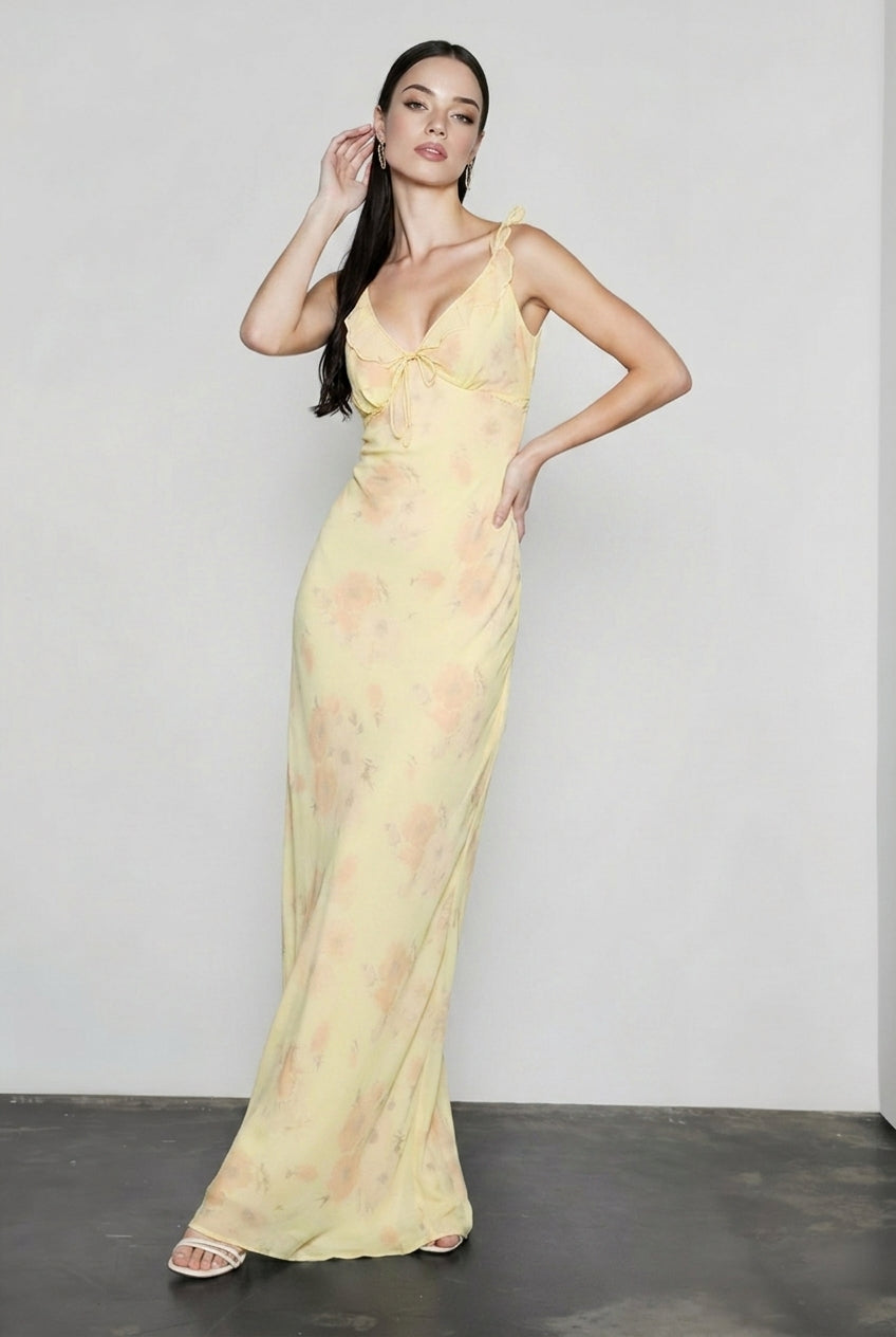 Low Cut Printed Cami Bodycon Vacation Dress
