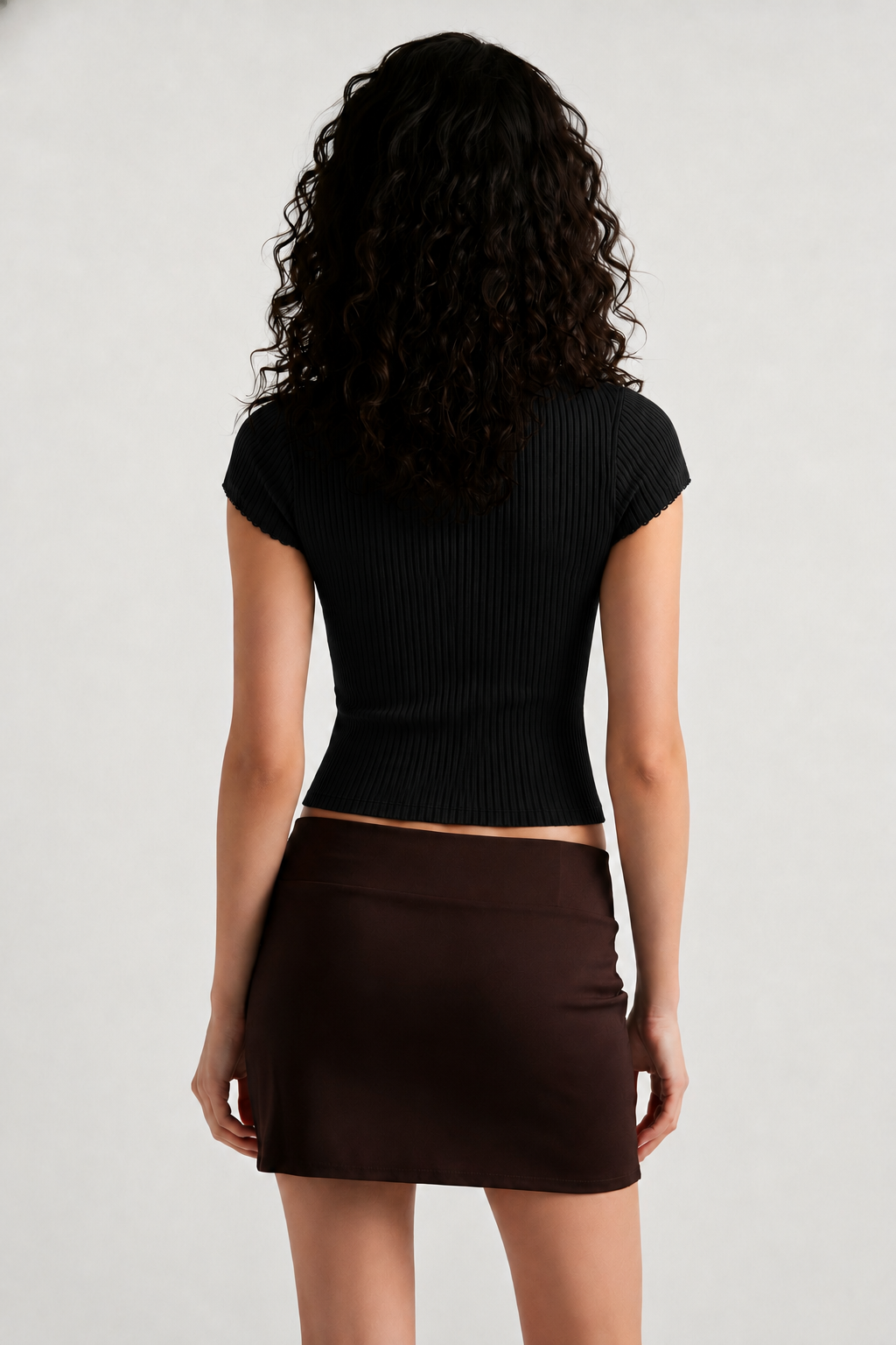 Ribbed Button Short Sleeve Casual Blouse