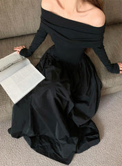 Off Shoulder Criss Cross Long Dress
