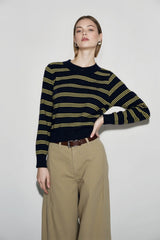 Relaxed Fit Striped Knit Top