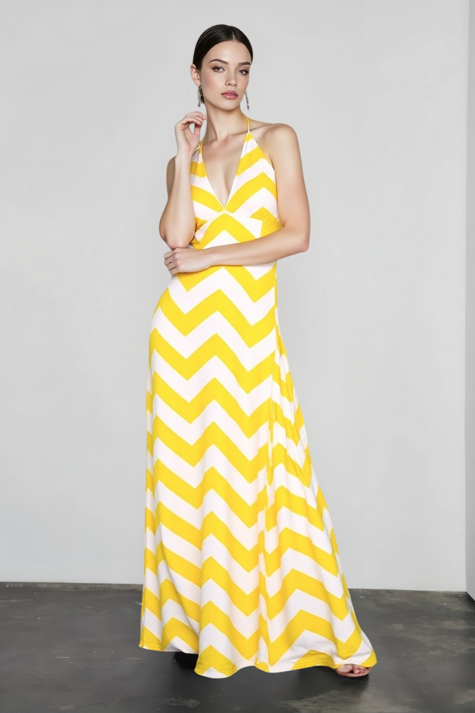Bohemian Print V Neck Cami Slit Vacation Dress