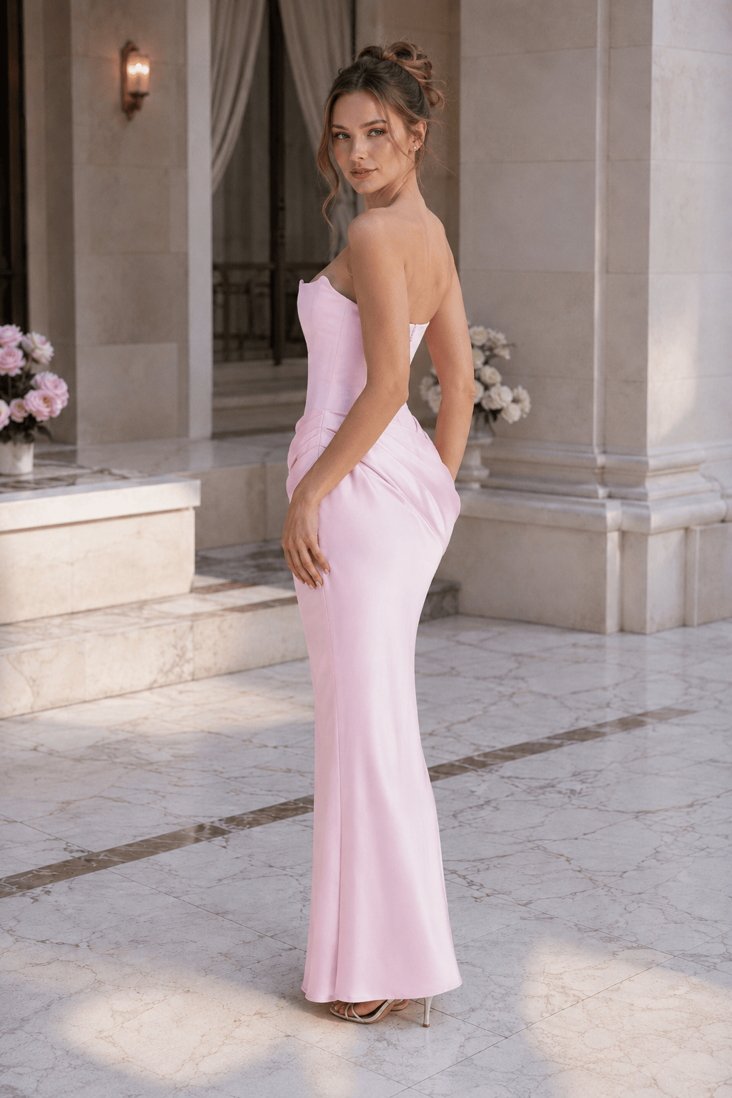 Strapless Boned Corset Bodycon Maxi Dress