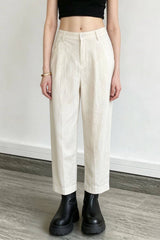 Linen Relaxed Cropped Pants