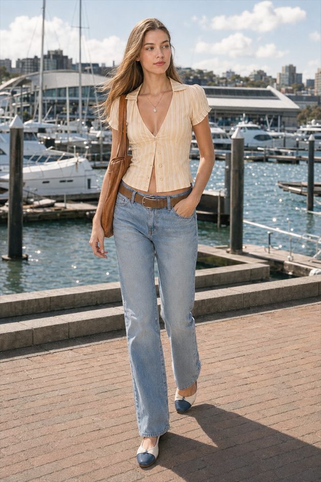 Sexy Vintage Button Short Sleeve Blouse