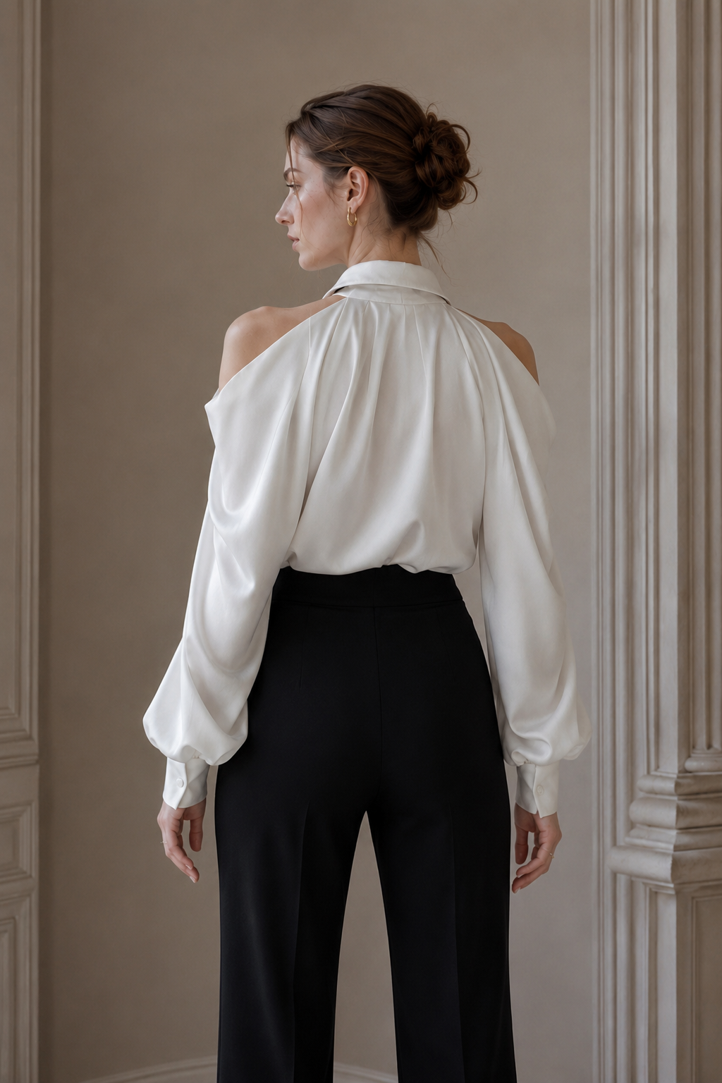 Professional Chic Collared Long Sleeve Blouse