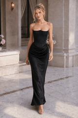 Strapless Boned Corset Bodycon Maxi Dress