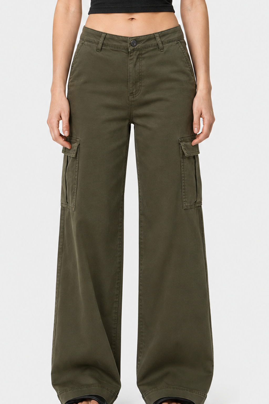 High Waist Drawstring Pocket Cargo Pant