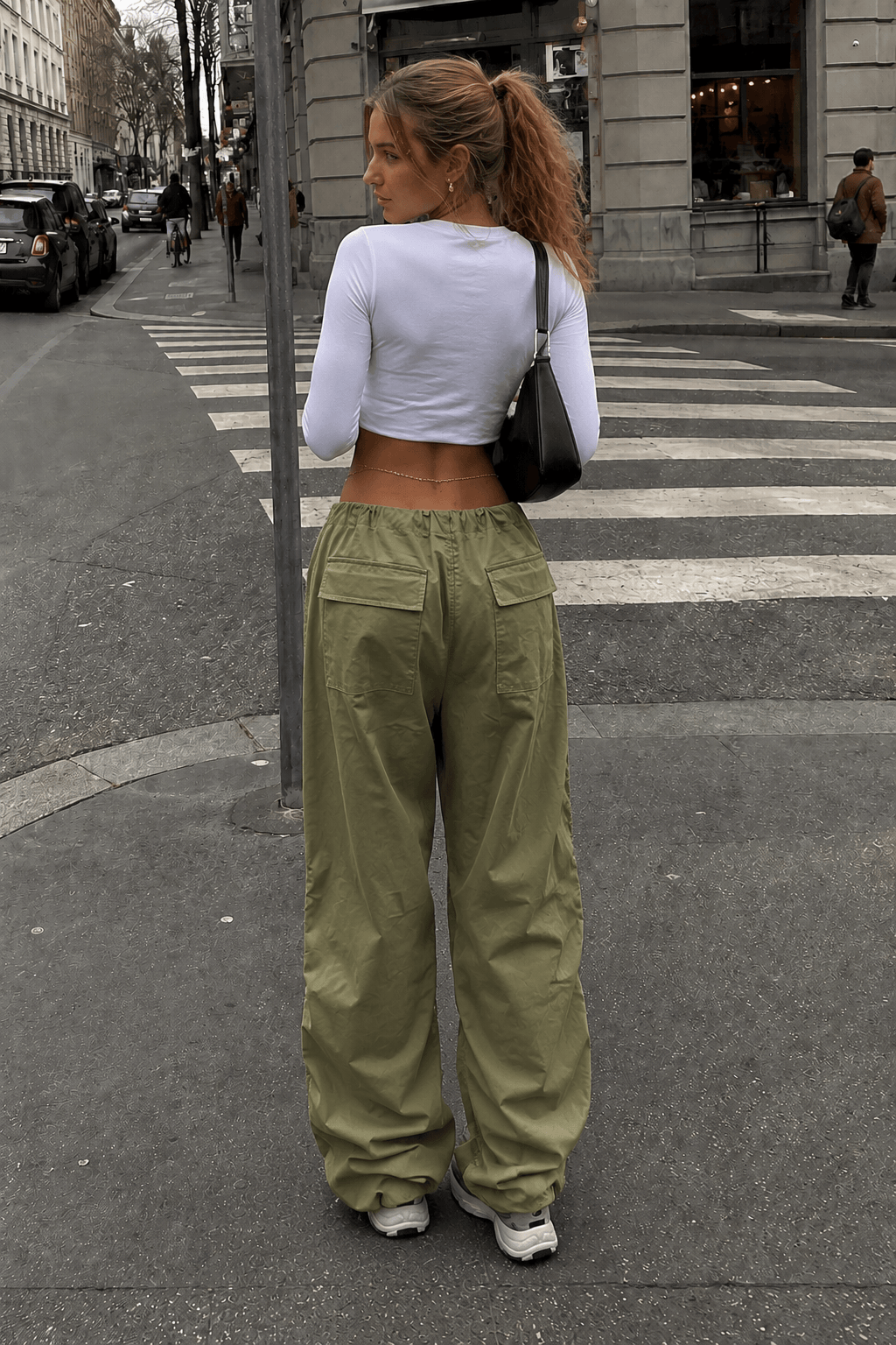 Fashionable Low-Waisted Drawstring Cargo Pant