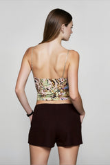 Sequin Leopard V Neck Cami Top