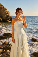 Tiered Light Chiffon Prom Dress