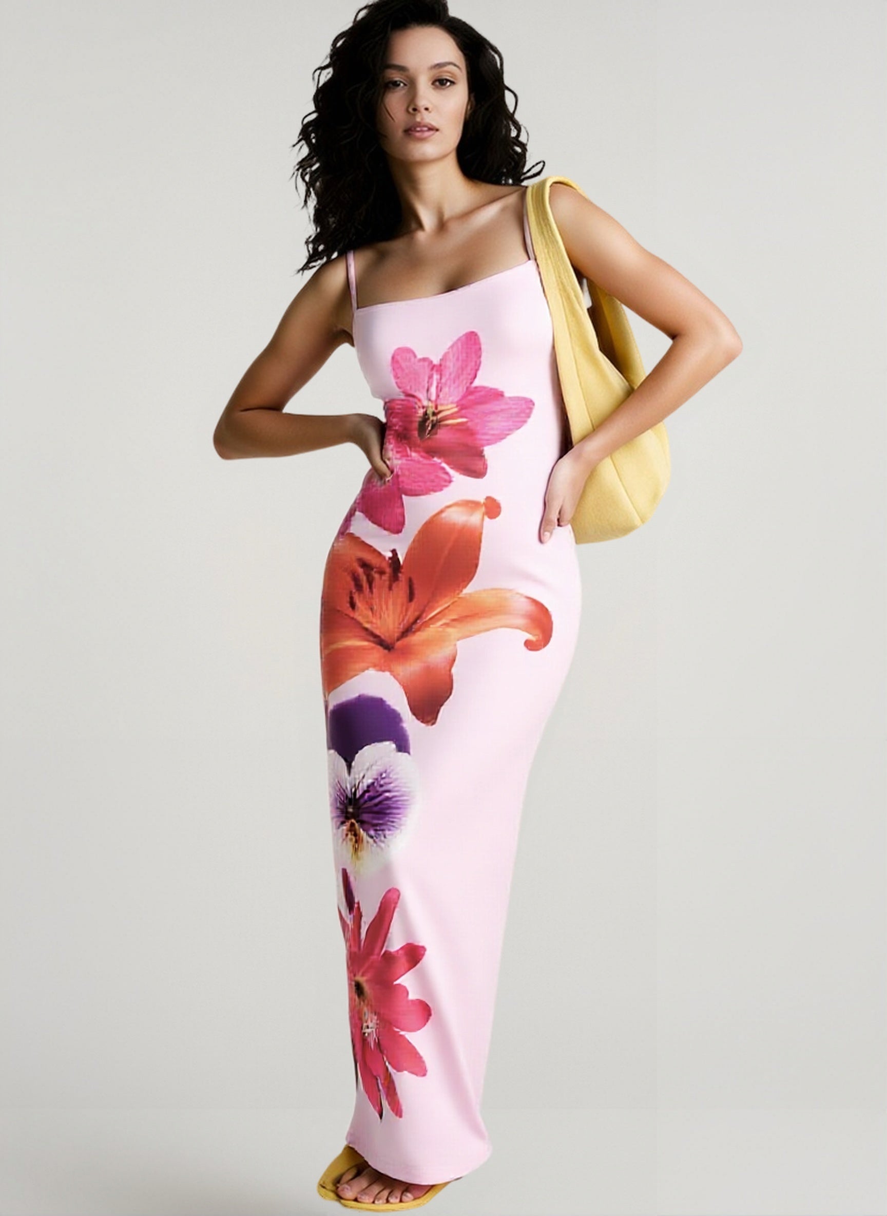 Floral Print Cami Slim Vacation Dress