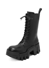 Slora Women's Mid Calf Black Boots