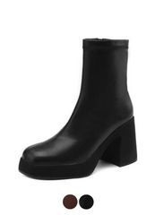 Sharon Women's Square High Heels Platform Boots