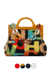 Peter Women's Faux Fur Plush Tote Handbag