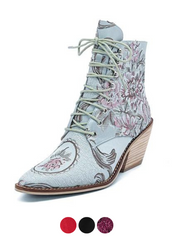 Briana Women's Embroidered Flowers Boots