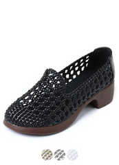 Aura Women's Hollow Woven Breathable Loafers